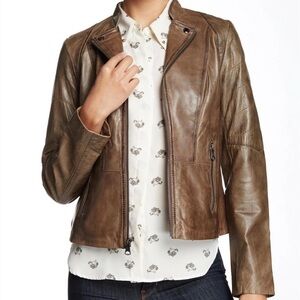 Brown Leather Jacket Andrew Marc
